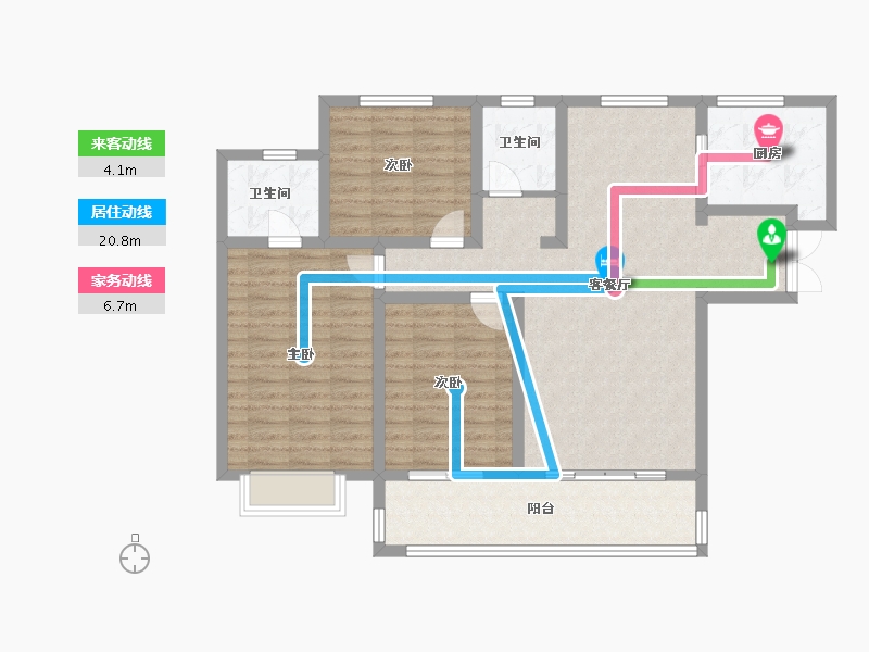 陕西省-西安市-盈泰水岸东方-109.85-户型库-动静线