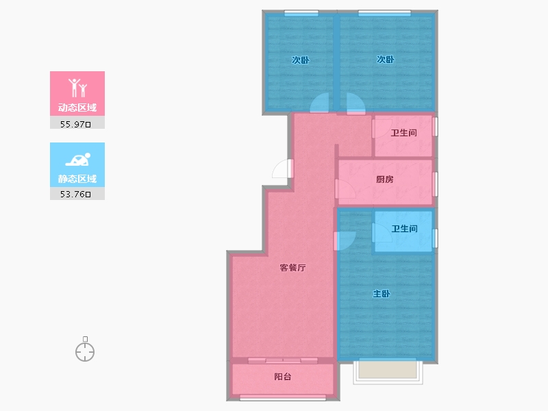 陕西省-西安市-隆基泰和铂悦山-98.41-户型库-动静分区