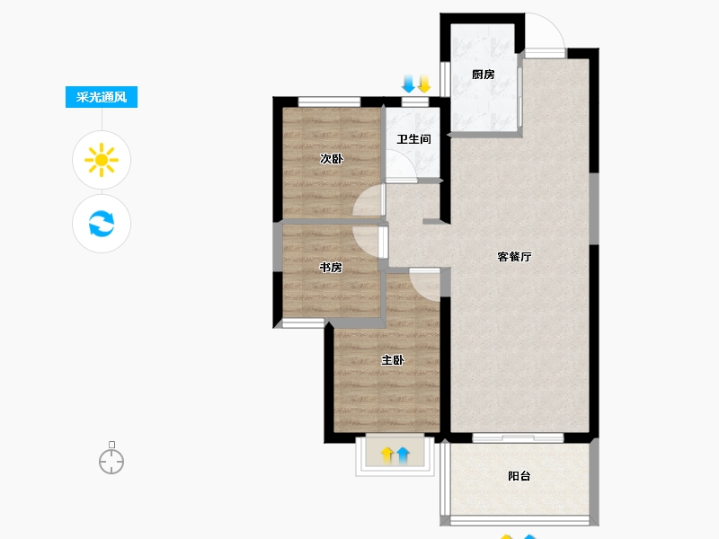 云南省-昆明市-金地商置昆悦-70.09-户型库-采光通风