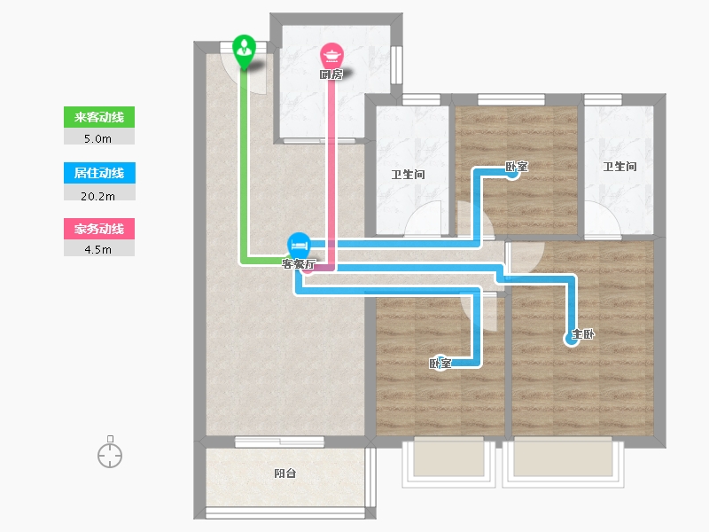 云南省-昆明市-大华公园天下-72.94-户型库-动静线