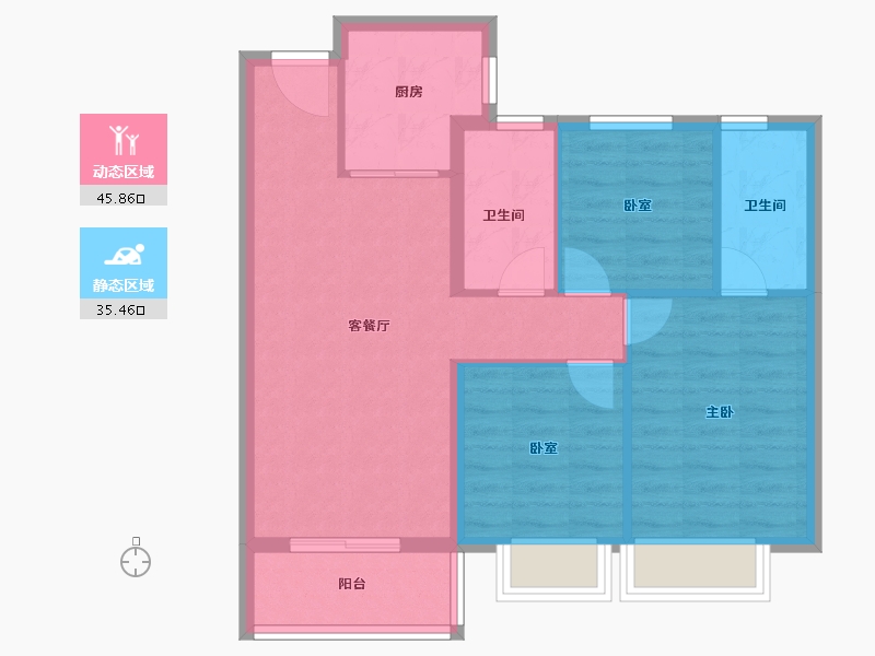 云南省-昆明市-大华公园天下-72.94-户型库-动静分区