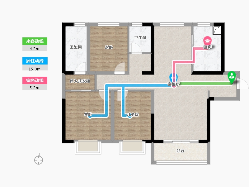 陕西省-西安市-万科璞悦-97.60-户型库-动静线