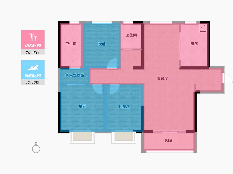 陕西省-西安市-万科璞悦-97.60-户型库-动静分区