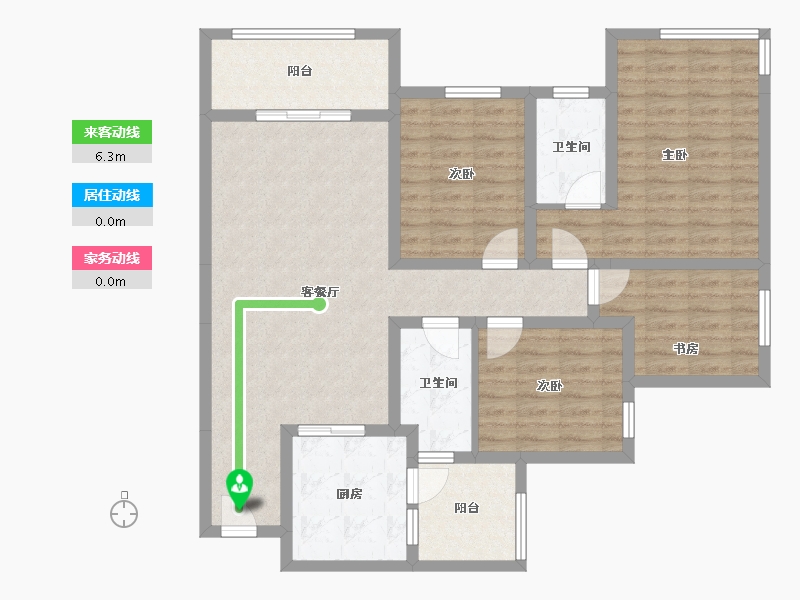 重庆-重庆市-碧桂园保利云禧-106.39-户型库-动静线