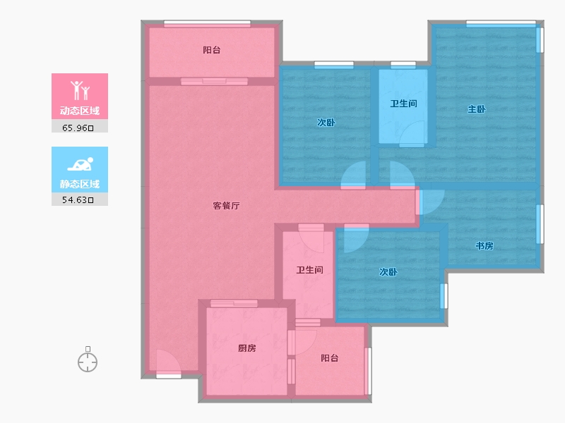 重庆-重庆市-碧桂园保利云禧-106.39-户型库-动静分区