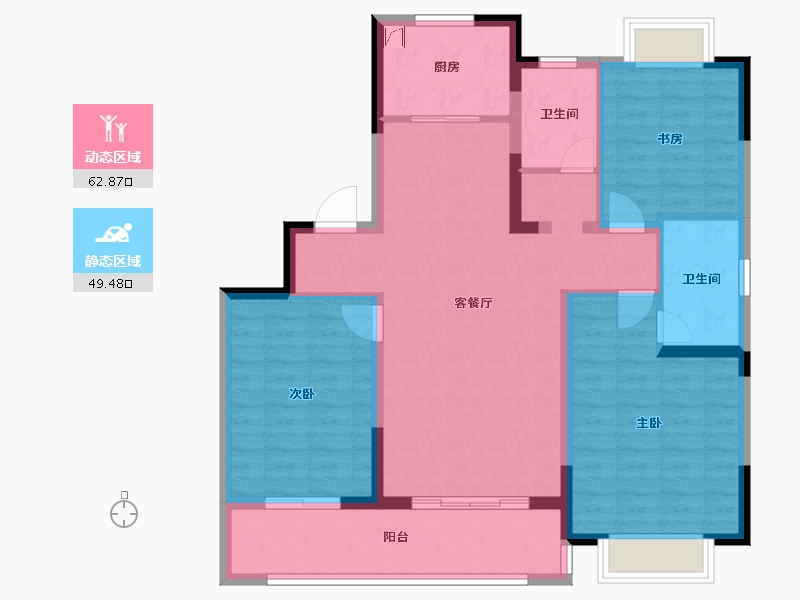 江苏省-无锡市-海尔产城创翡翠文华-100.83-户型库-动静分区