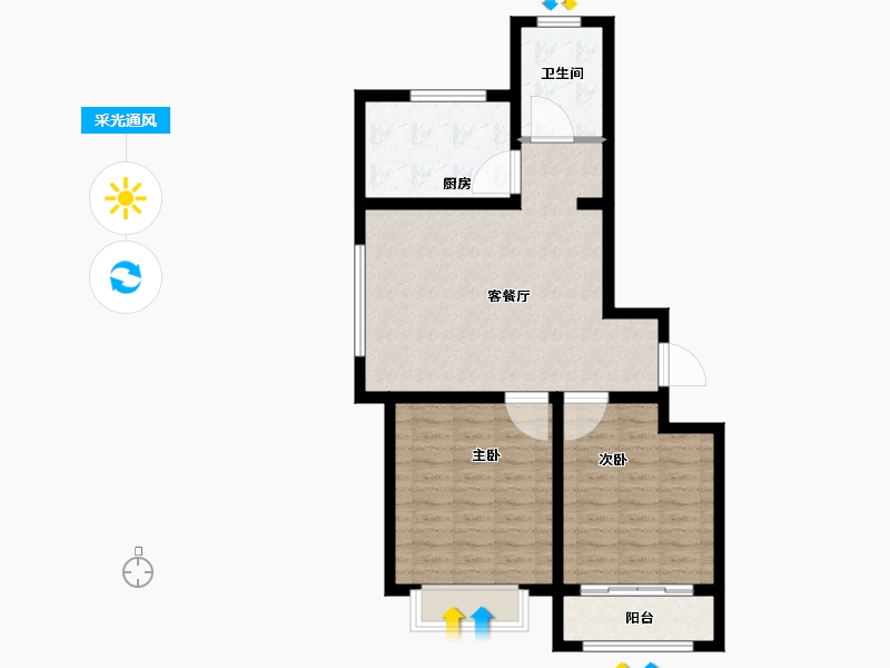 山东省-青岛市-三龙天津花园.-76.01-户型库-采光通风