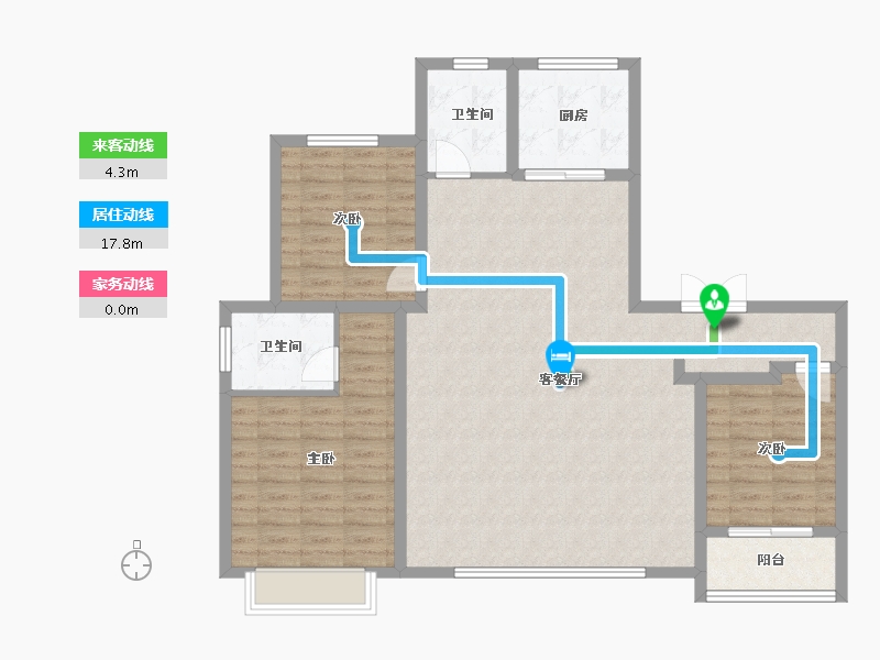 陕西省-西安市-盈泰水岸东方-111.00-户型库-动静线