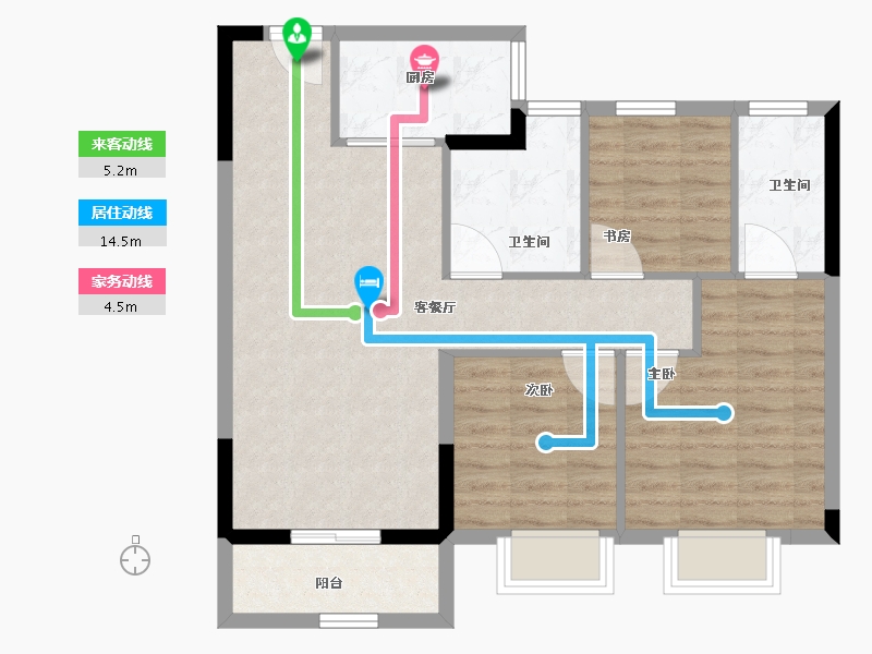 湖北省-武汉市-武汉诺德逸园-77.38-户型库-动静线