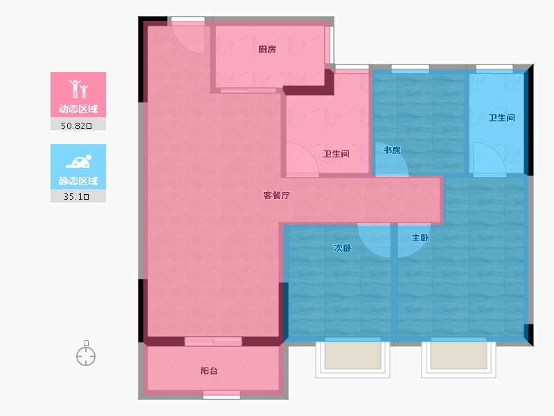 湖北省-武汉市-武汉诺德逸园-77.38-户型库-动静分区