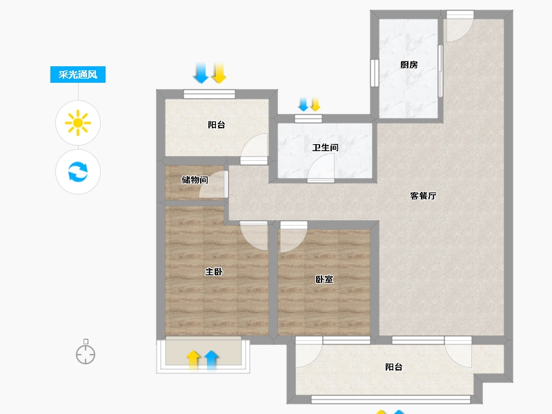 山东省-青岛市-国际海洋智区云颂-77.00-户型库-采光通风