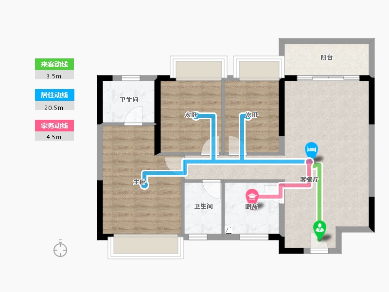 四川省-成都市-香江悦湖春天-79.69-户型库-动静线