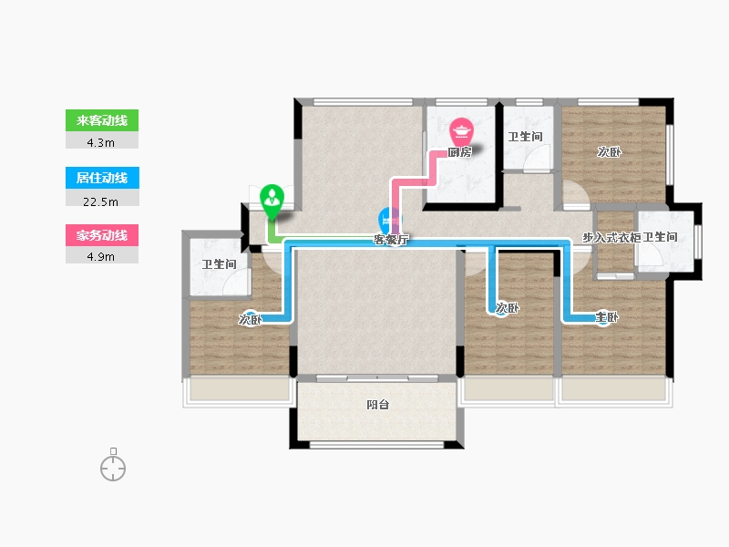 山东省-青岛市-卡地亚世家-132.80-户型库-动静线