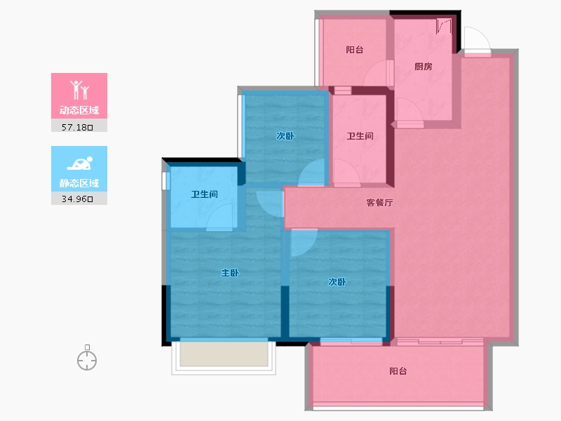 四川省-成都市-融创九天城-81.26-户型库-动静分区