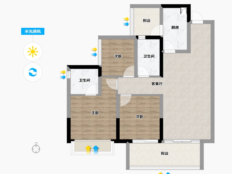 四川省-成都市-融创九天城-81.26-户型库-采光通风