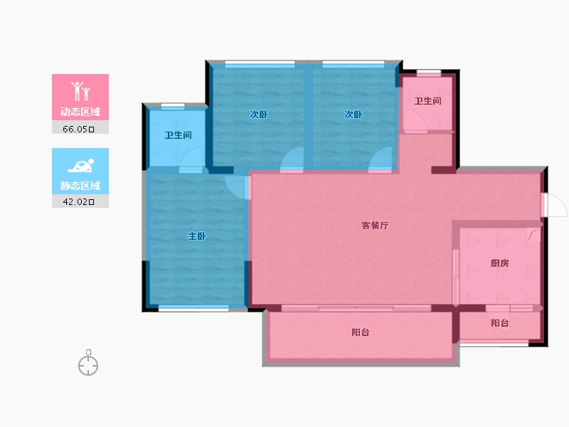 四川省-成都市-融创九天城-96.32-户型库-动静分区