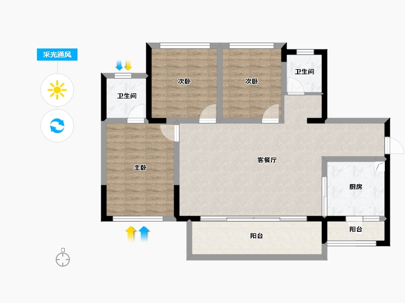 四川省-成都市-融创九天城-96.32-户型库-采光通风