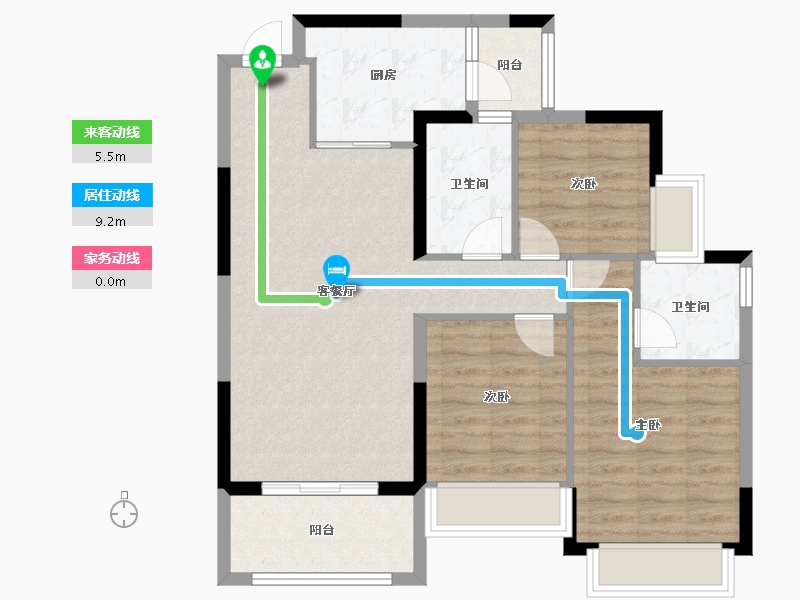 重庆-重庆市-恒大锦城-84.41-户型库-动静线