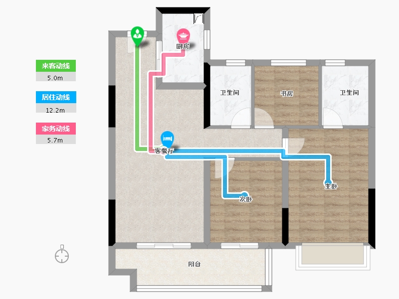 浙江省-金华市-中奥东义府-77.60-户型库-动静线