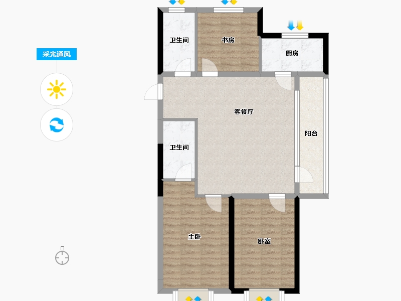 山东省-青岛市-即墨青特城-88.00-户型库-采光通风