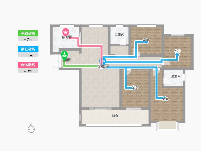 陕西省-西安市-盈泰水岸东方-117.61-户型库-动静线