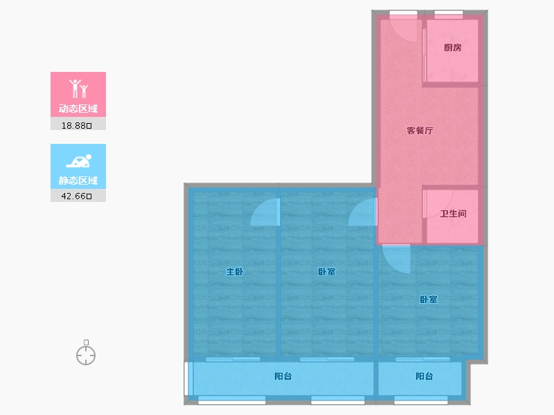 北京-北京市-丰台区赵公口居民住宅区-72.00-户型库-动静分区