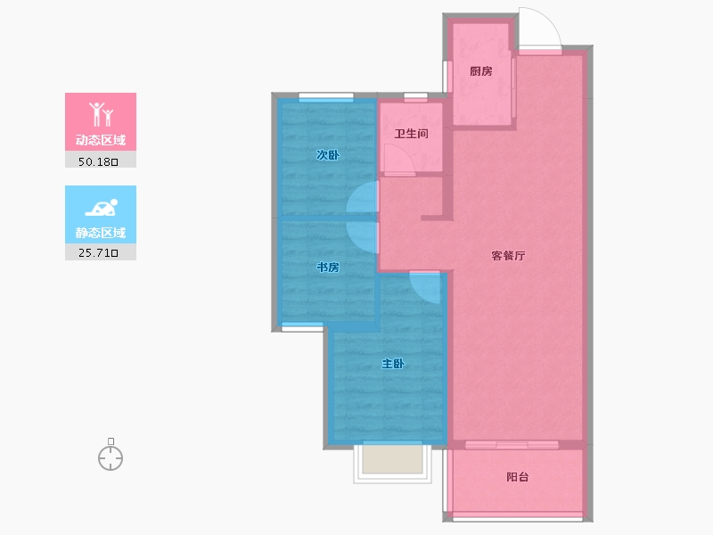 云南省-昆明市-金地商置昆悦-67.90-户型库-动静分区