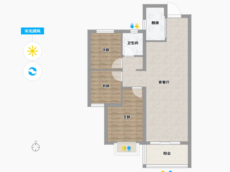 云南省-昆明市-金地商置昆悦-67.90-户型库-采光通风