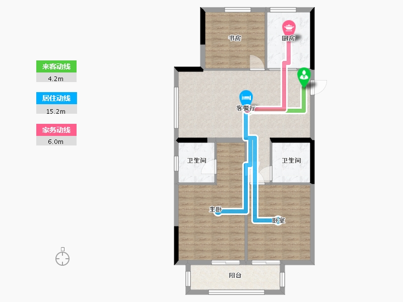 浙江省-温州市-南湖未来社区-95.83-户型库-动静线