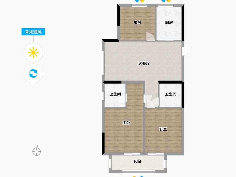 浙江省-温州市-南湖未来社区-95.83-户型库-采光通风