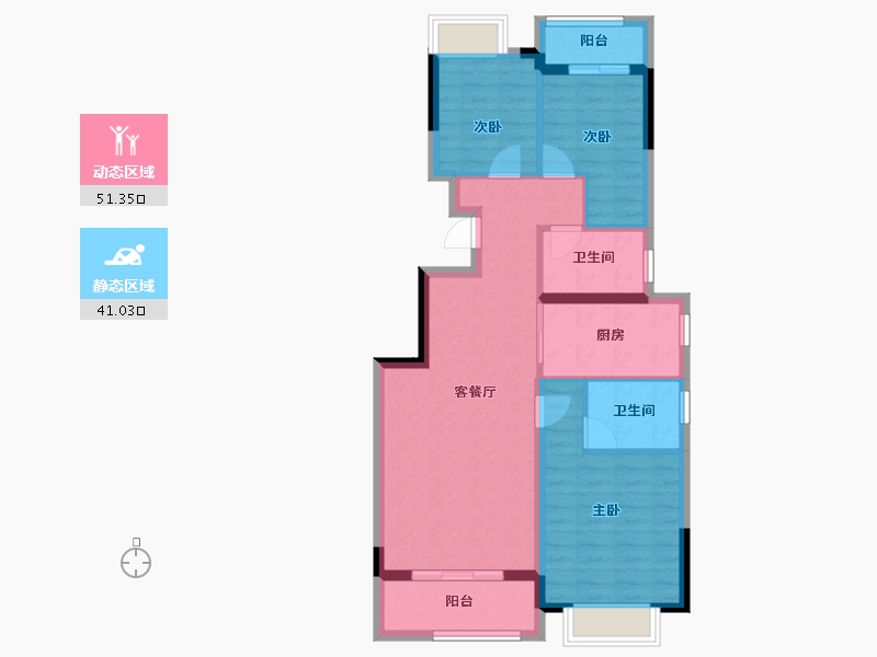 重庆-重庆市-恒大锦城-82.55-户型库-动静分区