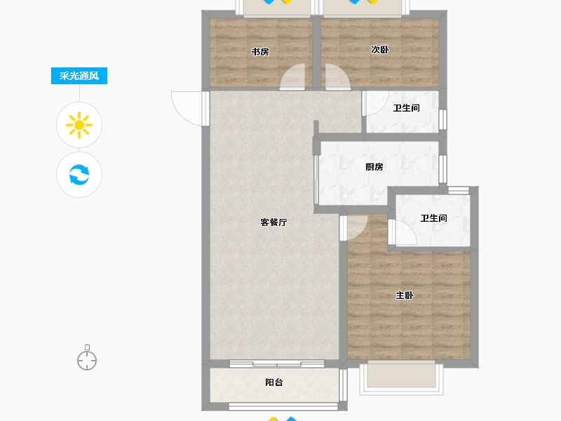 云南省-昆明市-金地商置昆悦-80.67-户型库-采光通风