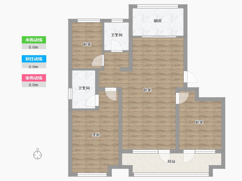 山东省-青岛市-万科北宸之光-86.40-户型库-动静线