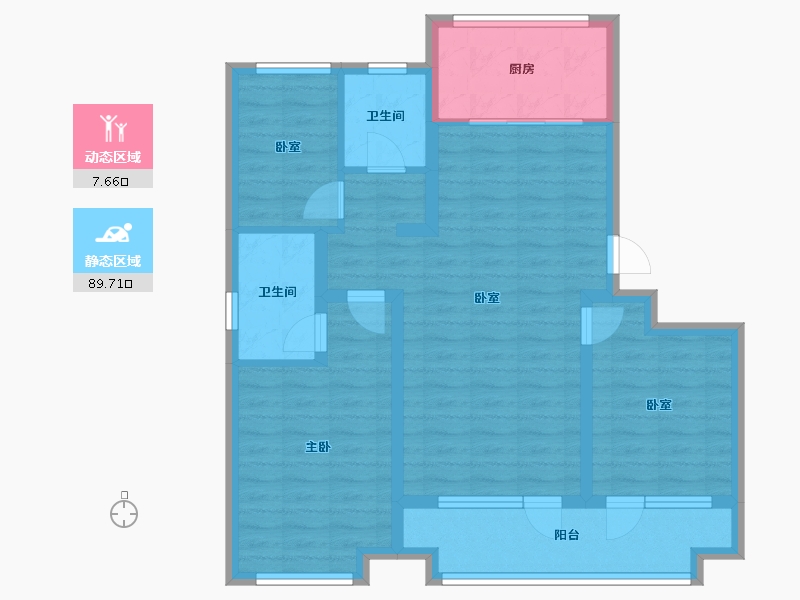 山东省-青岛市-万科北宸之光-86.40-户型库-动静分区