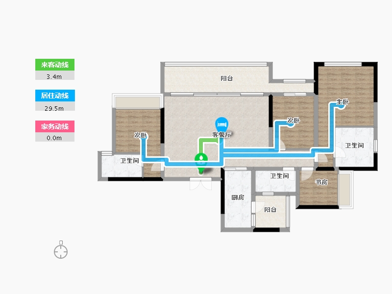 重庆-重庆市-中国铁建西派时代-134.40-户型库-动静线