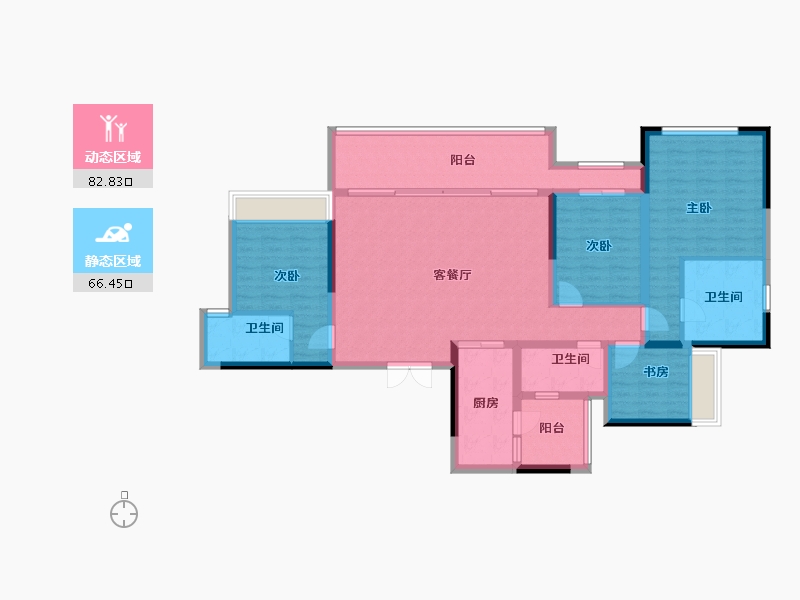 重庆-重庆市-中国铁建西派时代-134.40-户型库-动静分区