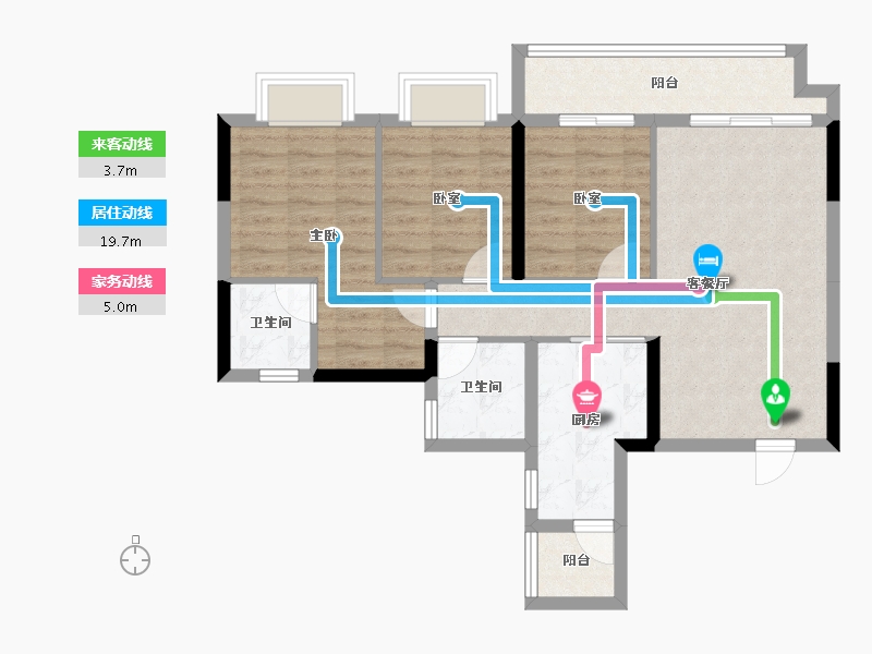 重庆-重庆市-泽京璟樾府-77.78-户型库-动静线