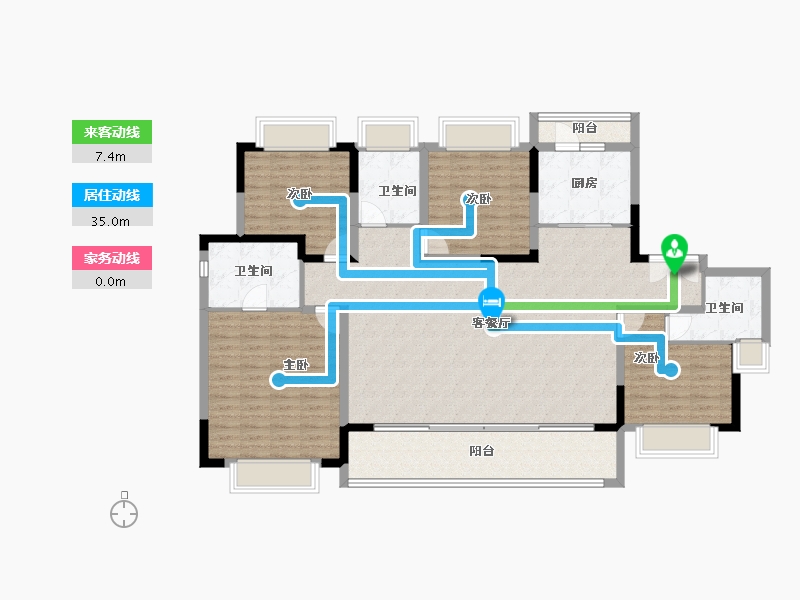 重庆-重庆市-华侨城云麓台-146.25-户型库-动静线