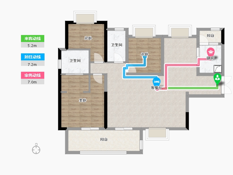 贵州省-毕节市-麒龙香林美域-137.00-户型库-动静线