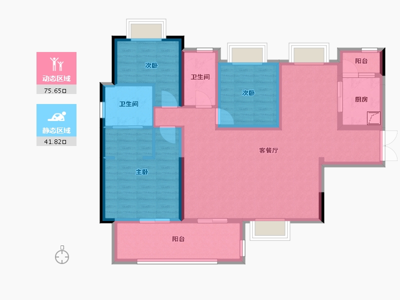 贵州省-毕节市-麒龙香林美域-137.00-户型库-动静分区