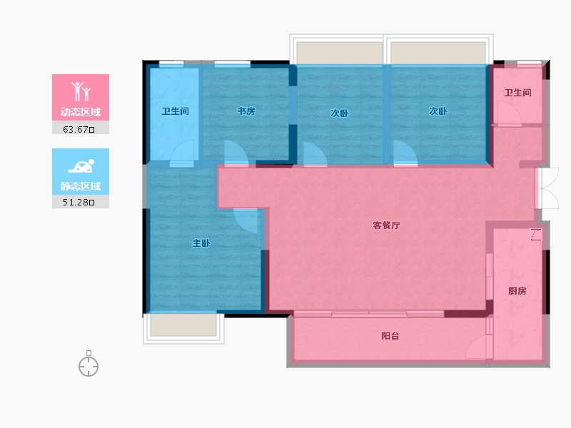 四川省-成都市-爱普雍锦府-103.17-户型库-动静分区