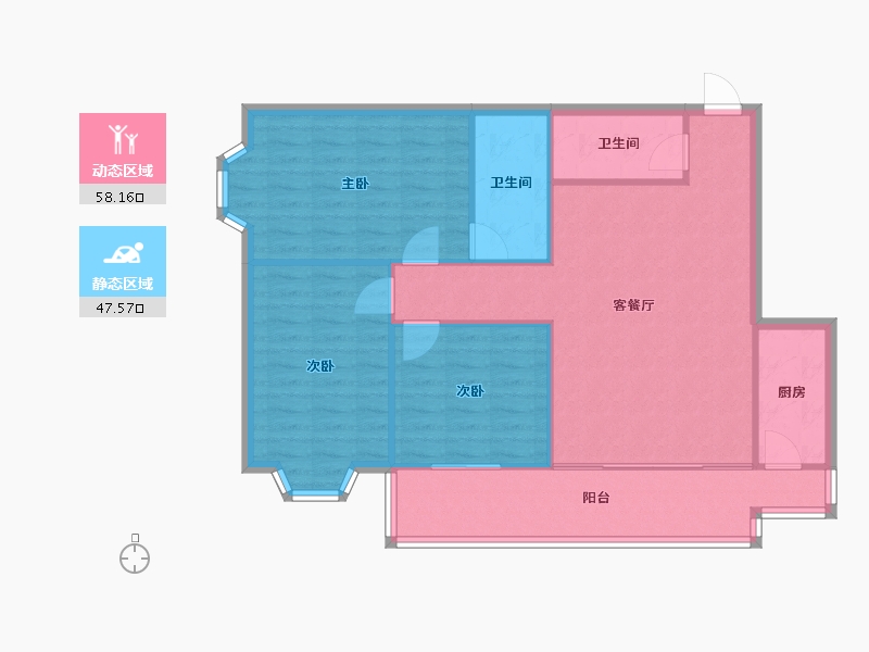 北京-北京市-玺萌丽苑-114.70-户型库-动静分区