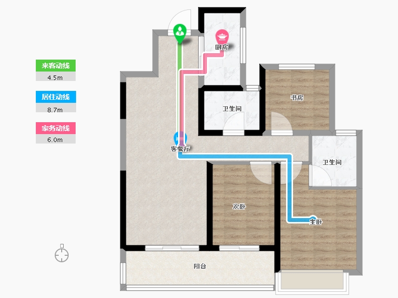 云南省-昆明市-安宁吾悦广场-88.00-户型库-动静线