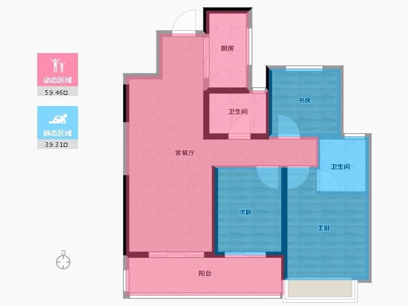 云南省-昆明市-安宁吾悦广场-88.00-户型库-动静分区