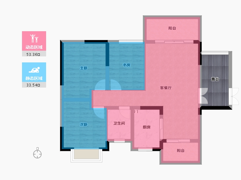 四川省-成都市-朗诗观山樾-84.67-户型库-动静分区