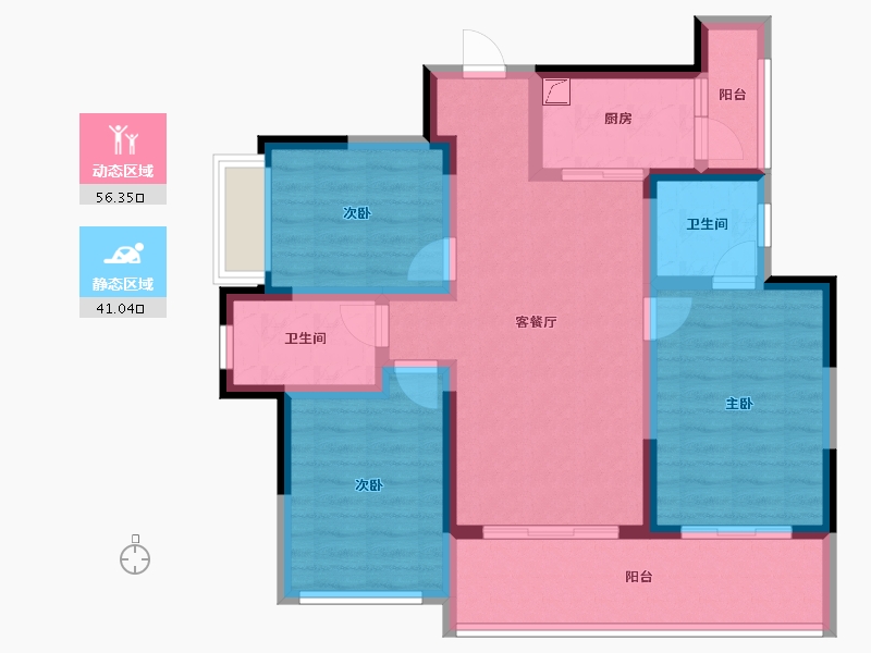 四川省-成都市-融创九天城-85.65-户型库-动静分区