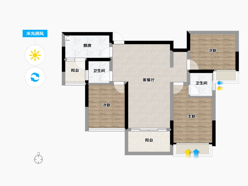 四川省-成都市-融创九天城-81.10-户型库-采光通风