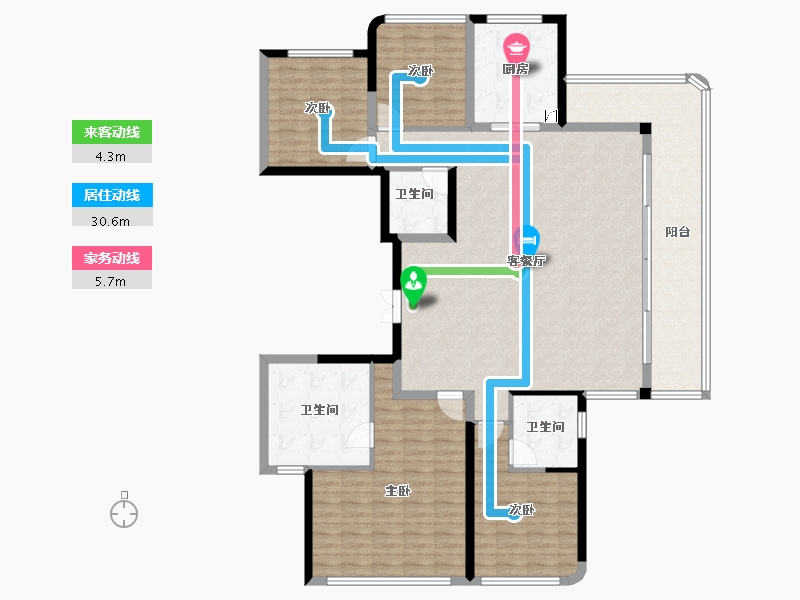 四川省-成都市-德信弘阳湖畔云璟-156.28-户型库-动静线