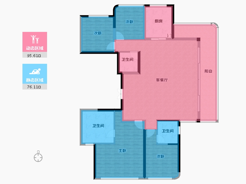 四川省-成都市-德信弘阳湖畔云璟-156.28-户型库-动静分区