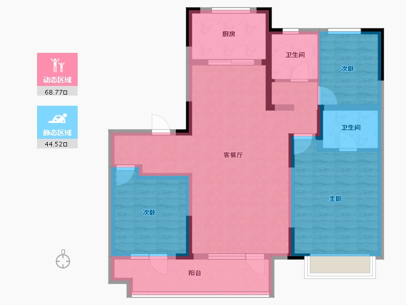 山东省-青岛市-旭辉银盛泰锦悦都-100.80-户型库-动静分区